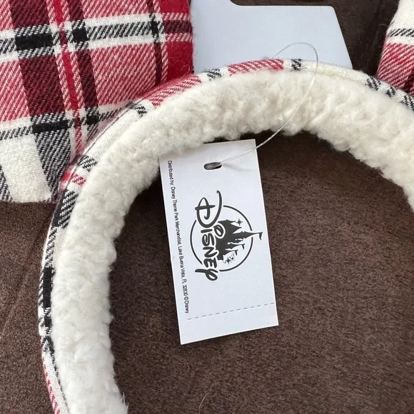 Disney Parks Mickey Plaid Christmas Ears Headband, Adult, New - Picture 4 of 4